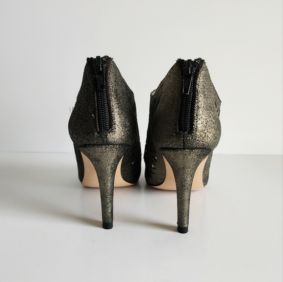 Vaneli Women's 7.5N Babe Pewter Metal Peep Toe Heels - Picture 7 of 12